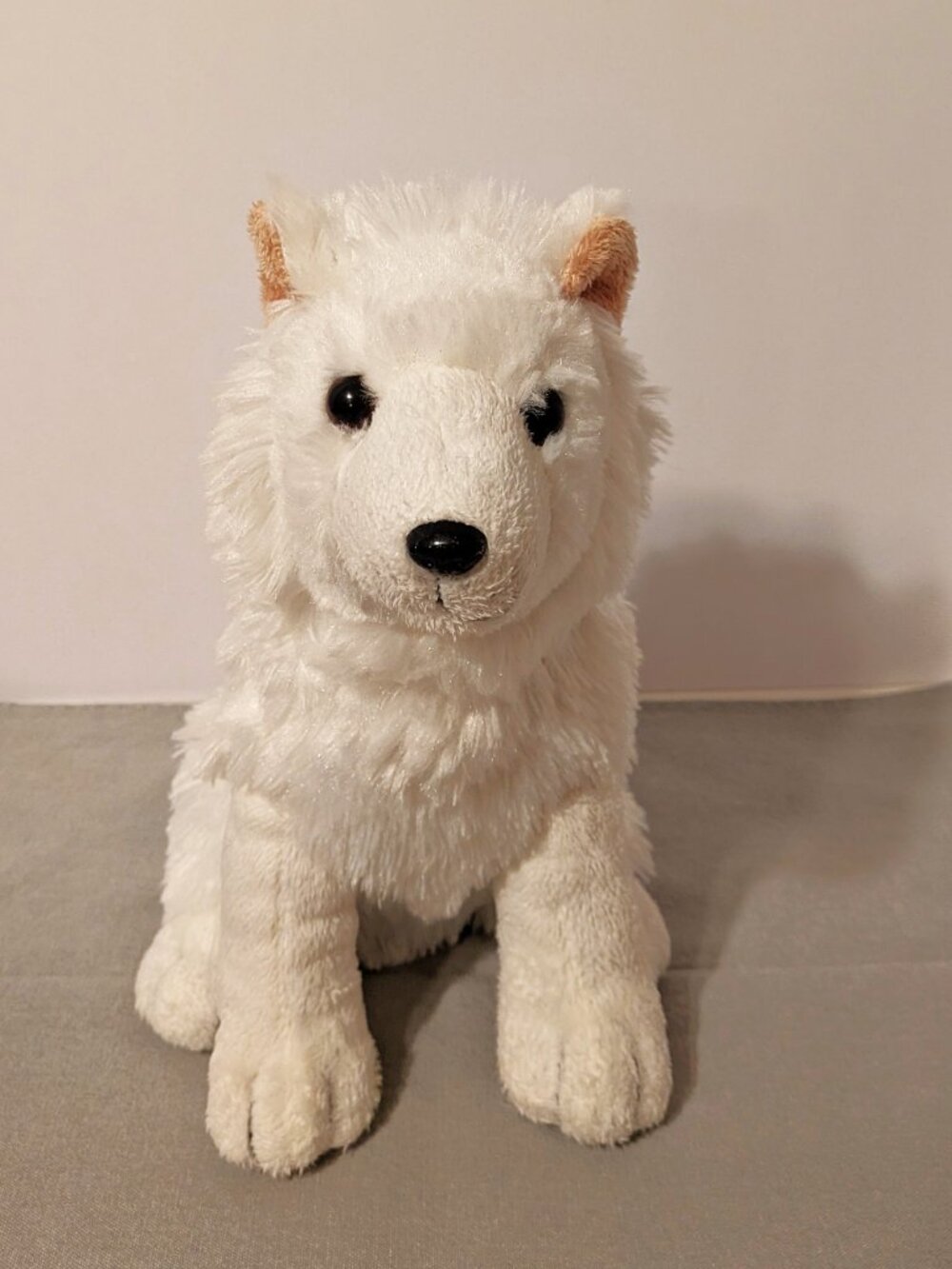 Unipak Sitting White Alaskan Snow Husky Wolf Fox Dog Stuffed Animal Plush 10"